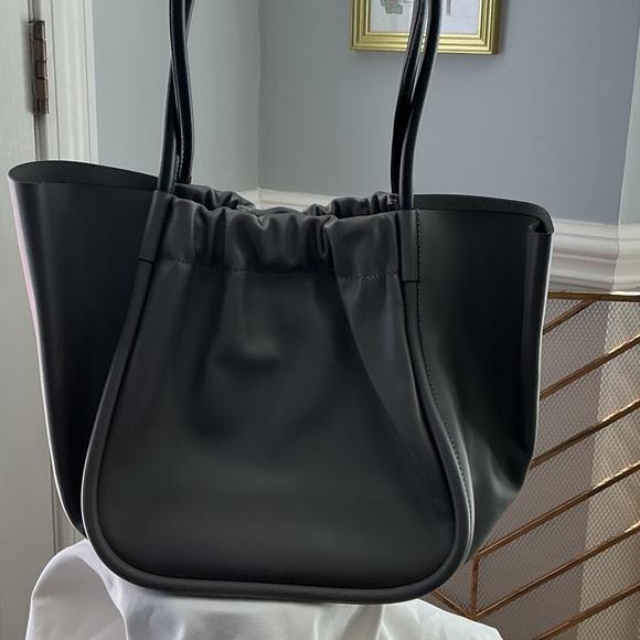 Proenza Schouler Gray Smooth Leather Drawstring Tote - Picture 2 of 3